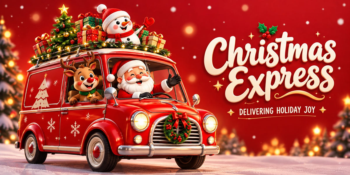 Christmas Party Garage Door Cover Express Red Truck Outdoor Christmas Garage Door Cover HQ610-108-2 Car