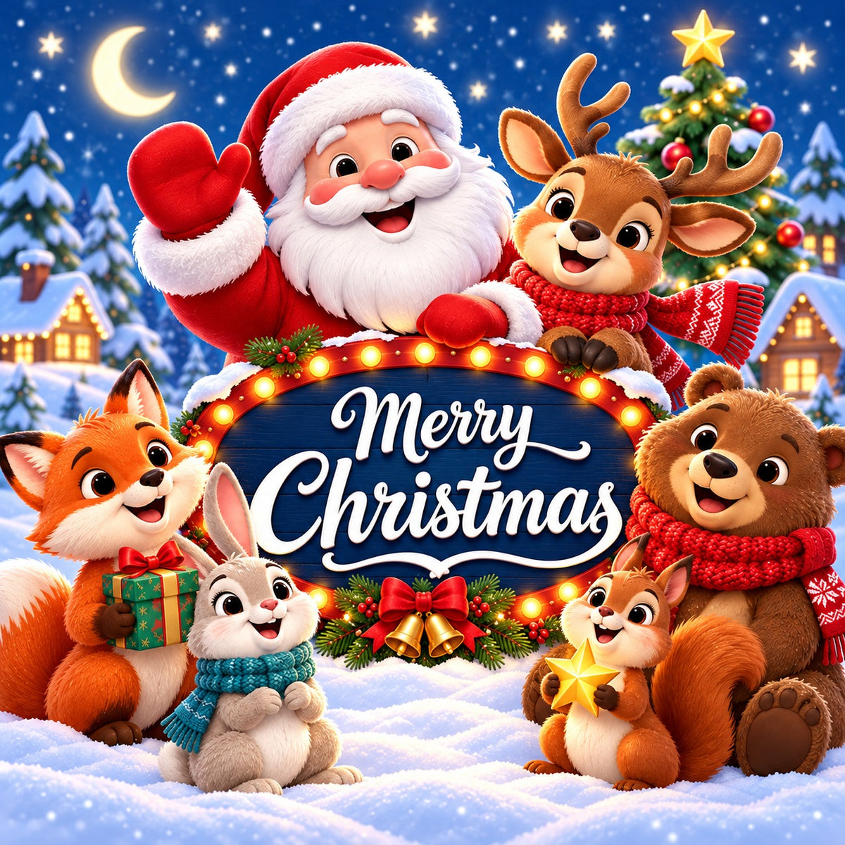 Christmas Theme Garage Door Cover Santa Animal Sign Christmas Holiday Garage Door Cover HQ610-109-1 Car