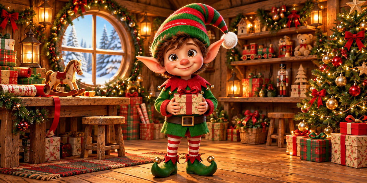 Elf Christmas Garage Door Banner Santa Workshop Gift Christmas Garage Door Banner HQ610-115-2 Car