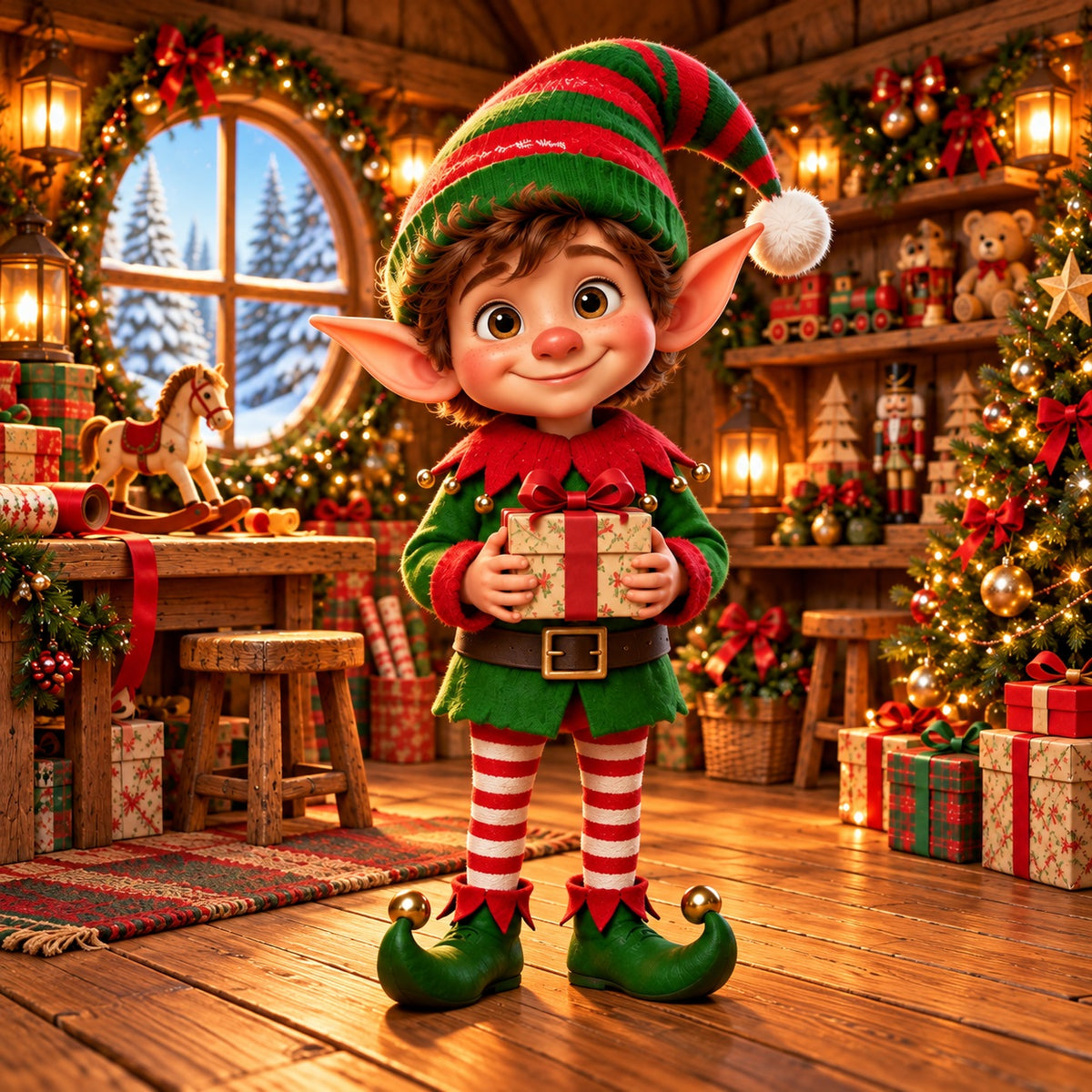 Elf Christmas Garage Door Banner Santa Workshop Gift Christmas Garage Door Banner HQ610-115-1 Car