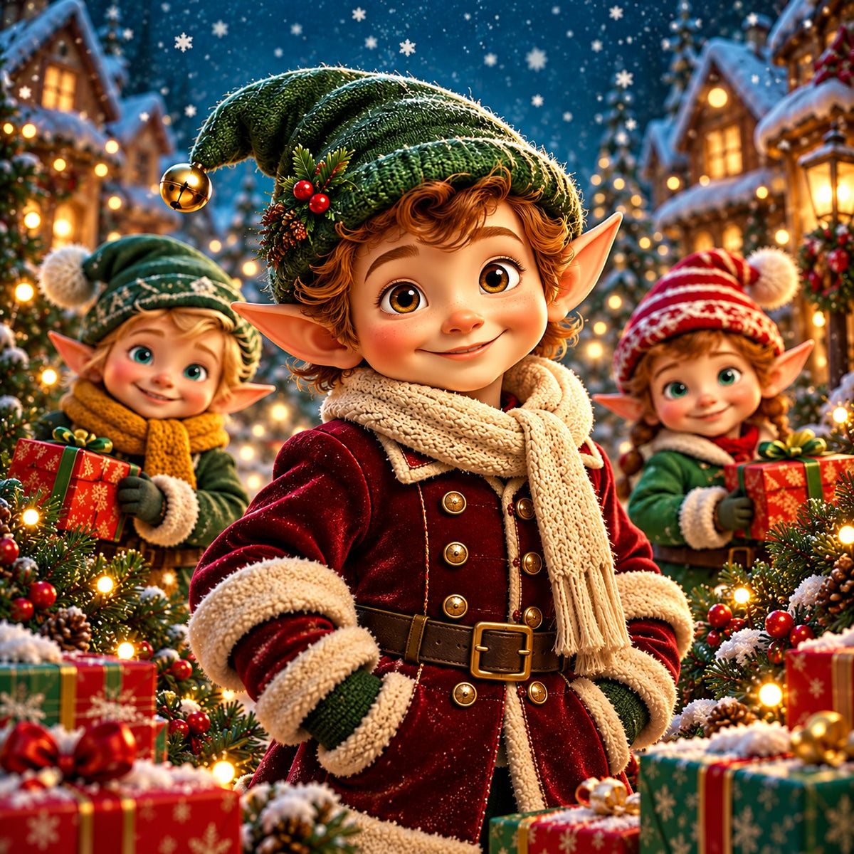 Elf Christmas Garage Door Banner Snowy Gift Village Christmas Garage Door Decor HQ610-123-1 Car