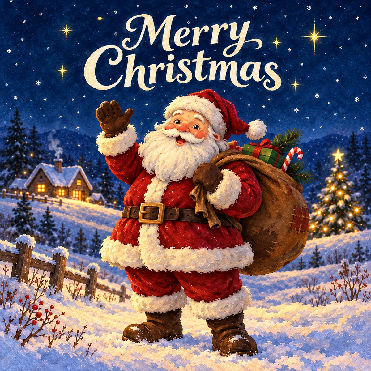Christmas Santa Garage Door Banner Starry Snowy Village Christmas Outdoor Garage Door Decor HQ610-128-1 Car