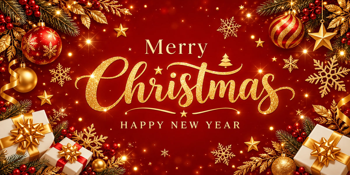 Christmas Gift Garage Door Banner Golden Red Ornaments Christmas Garage Door Banner Decoration HQ610-129-2 Car