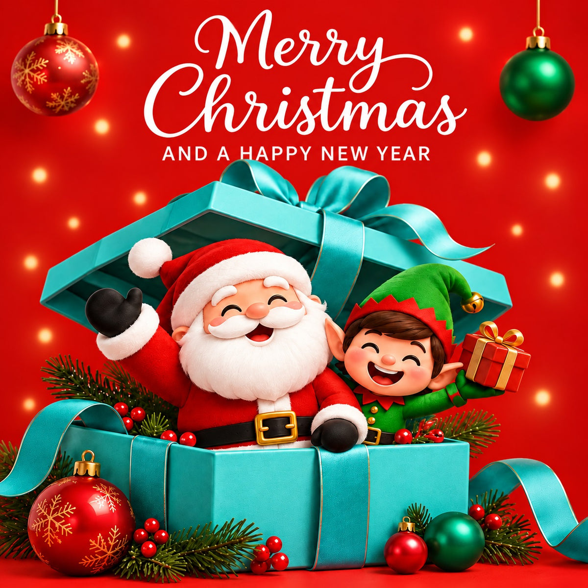 Christmas Party Garage Door Cover Santa Elf Giftbox Christmas Garage Door Decor HQ610-132-1 Car