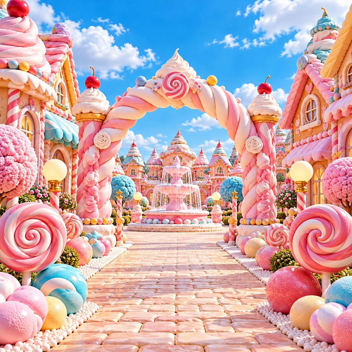 Candyland Christmas Garage Door Banner Pink Arch Kingdom Outdoor Christmas Garage Door Decoration HQ610-134-1 Car