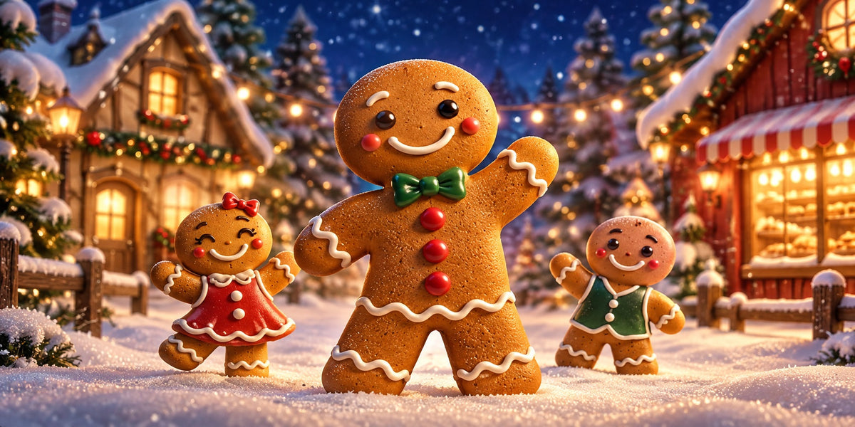 Gingerbread Christmas Garage Door Cover Snow Family Village Christmas Holiday Garage Door Cover HQ610-136-2 Car