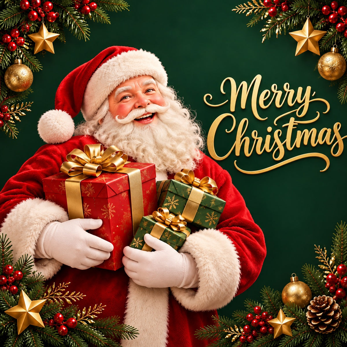 Santa Claus Christmas Garage Door Cover Festive Gift Evergreen Christmas Garage Door Cover HQ610-139-1 Car