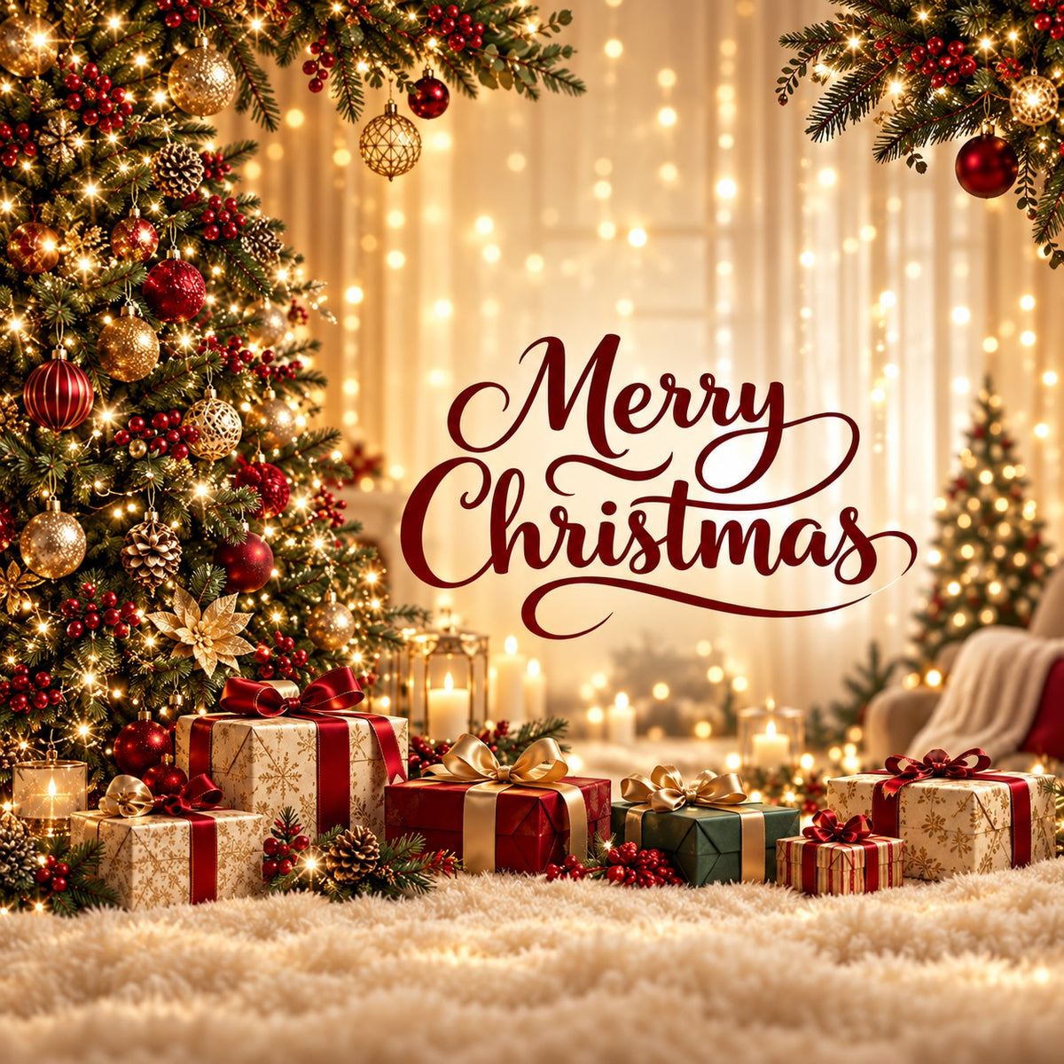 Christmas Present Garage Door Cover Gift Tree Display Christmas Garage Door Decor HQ610-15-1 Car