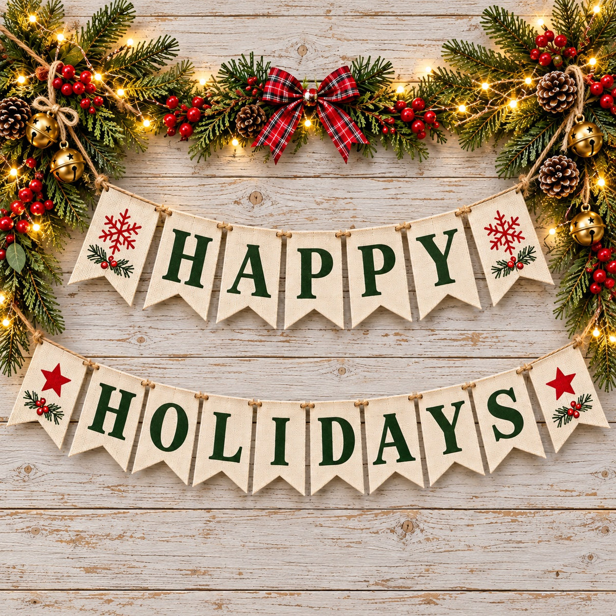 Christmas Party Garage Door Cover Wooden Burlap Holiday Christmas Garage Door Decor HQ610-150-1 Car