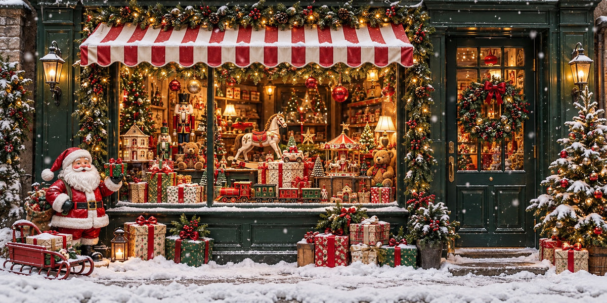 Christmas Shop Garage Door Cover Santa Toy Gifts Christmas Holiday Garage Door Cover HQ610-19-2 Car