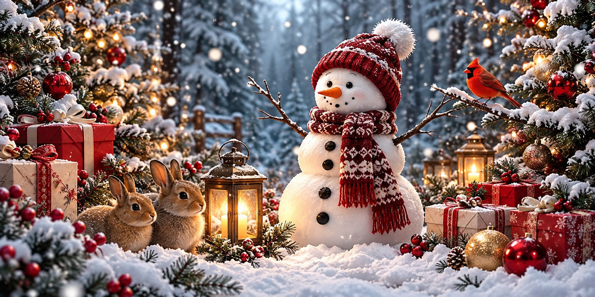 Snowman Christmas Garage Door Cover Woodland Friends Gift Christmas Garage Door Decoration HQ610-32-2 Car