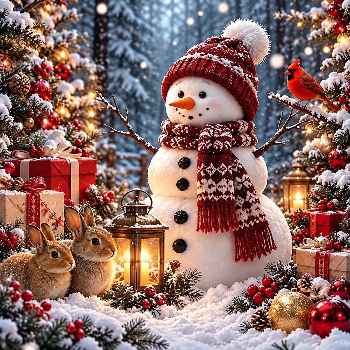 Snowman Christmas Garage Door Cover Woodland Friends Gift Christmas Garage Door Decoration HQ610-32-1 Car