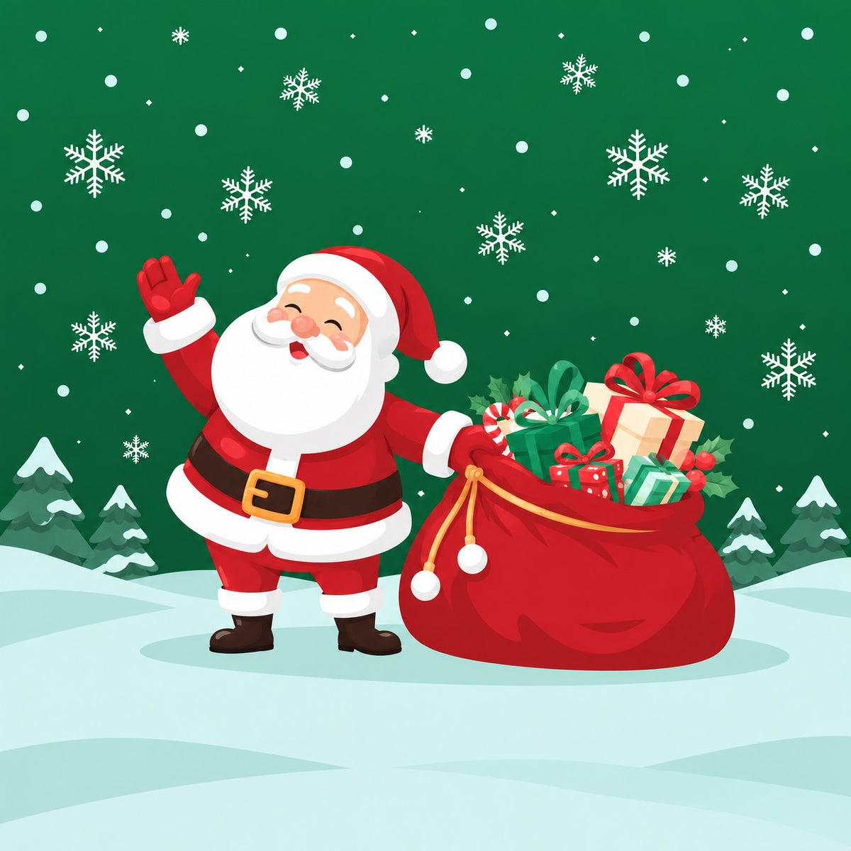 Santa Claus Christmas Garage Door Cover Snowflake Gift Sack Christmas Garage Door Cover HQ610-4-1 Car