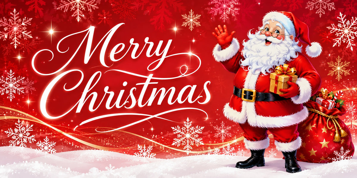 Santa Christmas Garage Door Cover Snowflake Jolly Greeting Christmas Garage Door Decoration HQ610-50-2 Car