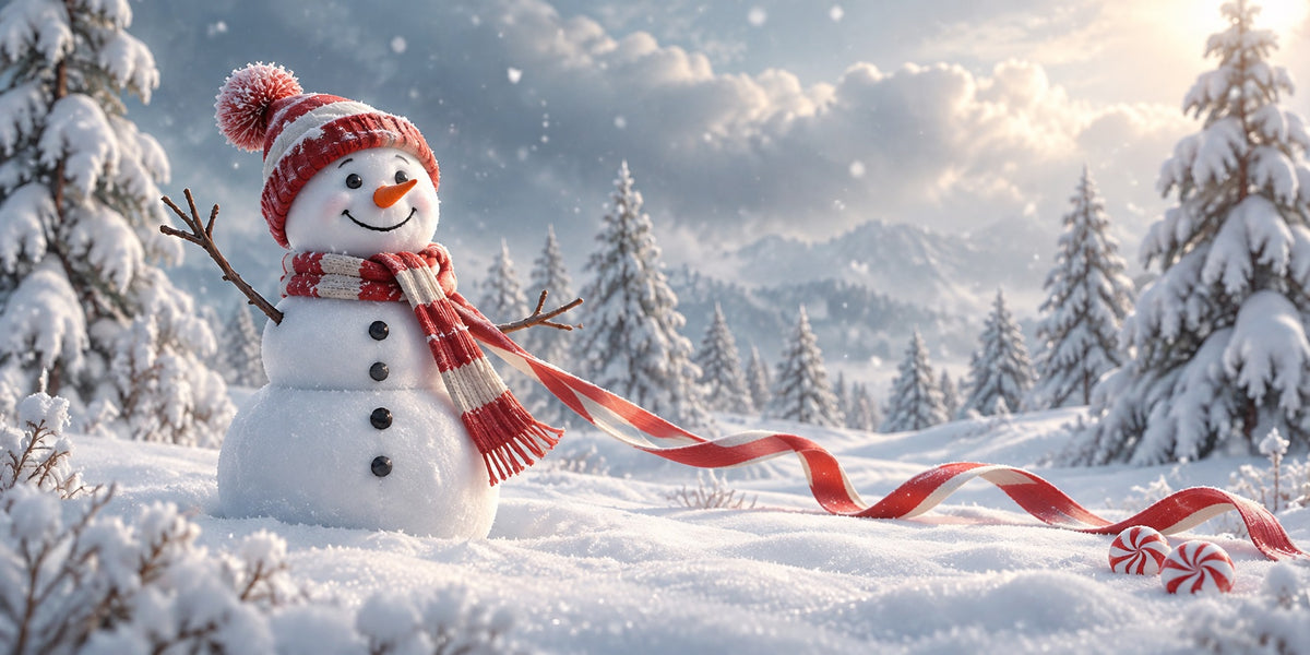 Snow Forest Christmas Garage Door Cover Snowman Hat Scarf Christmas Garage Door Cover HQ610-58-2 Car