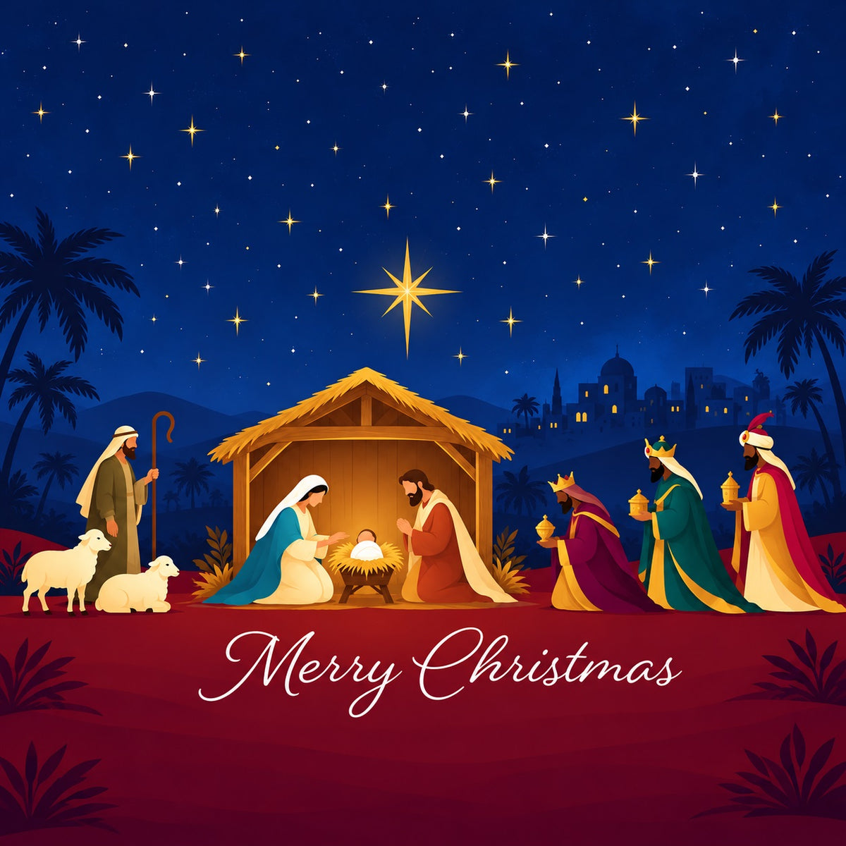 Nativity Christmas Garage Door Cover Star Three Kings Christmas Garage Door Banner HQ610-7-1 Car