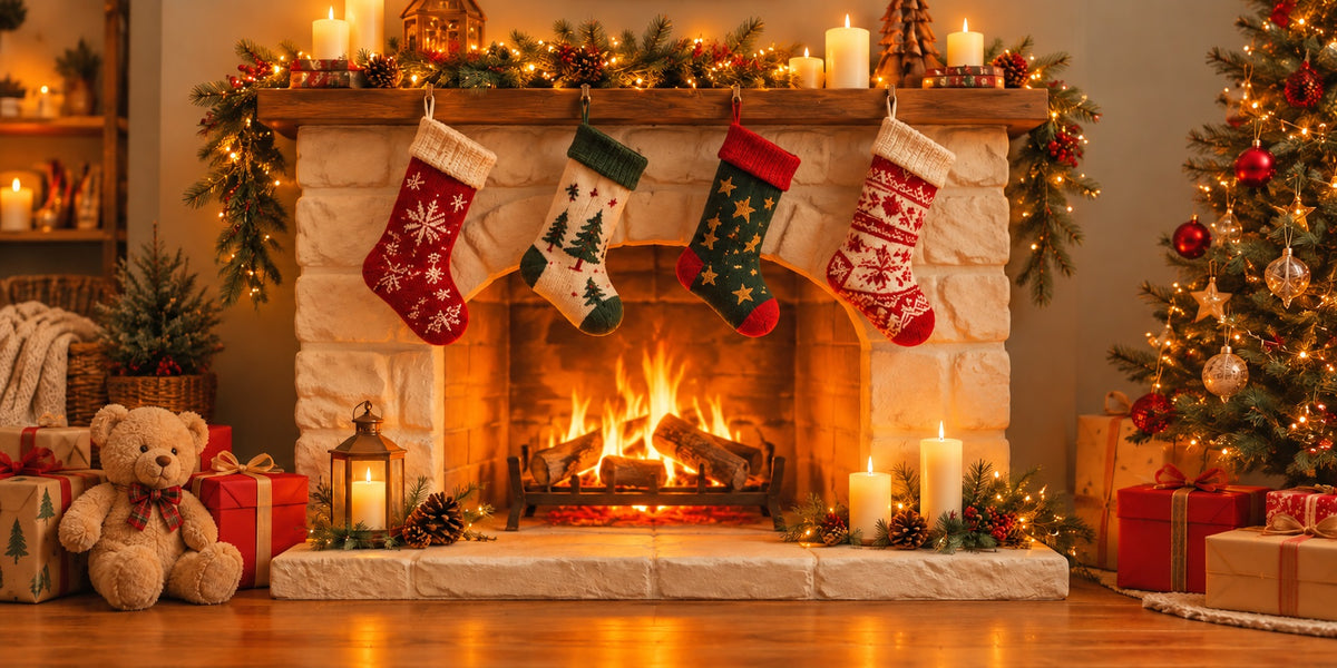 Christmas Mantel Garage Door Banner Stocking Fireplace Gifts Outdoor Christmas Garage Door Decoration HQ610-71-2 Car