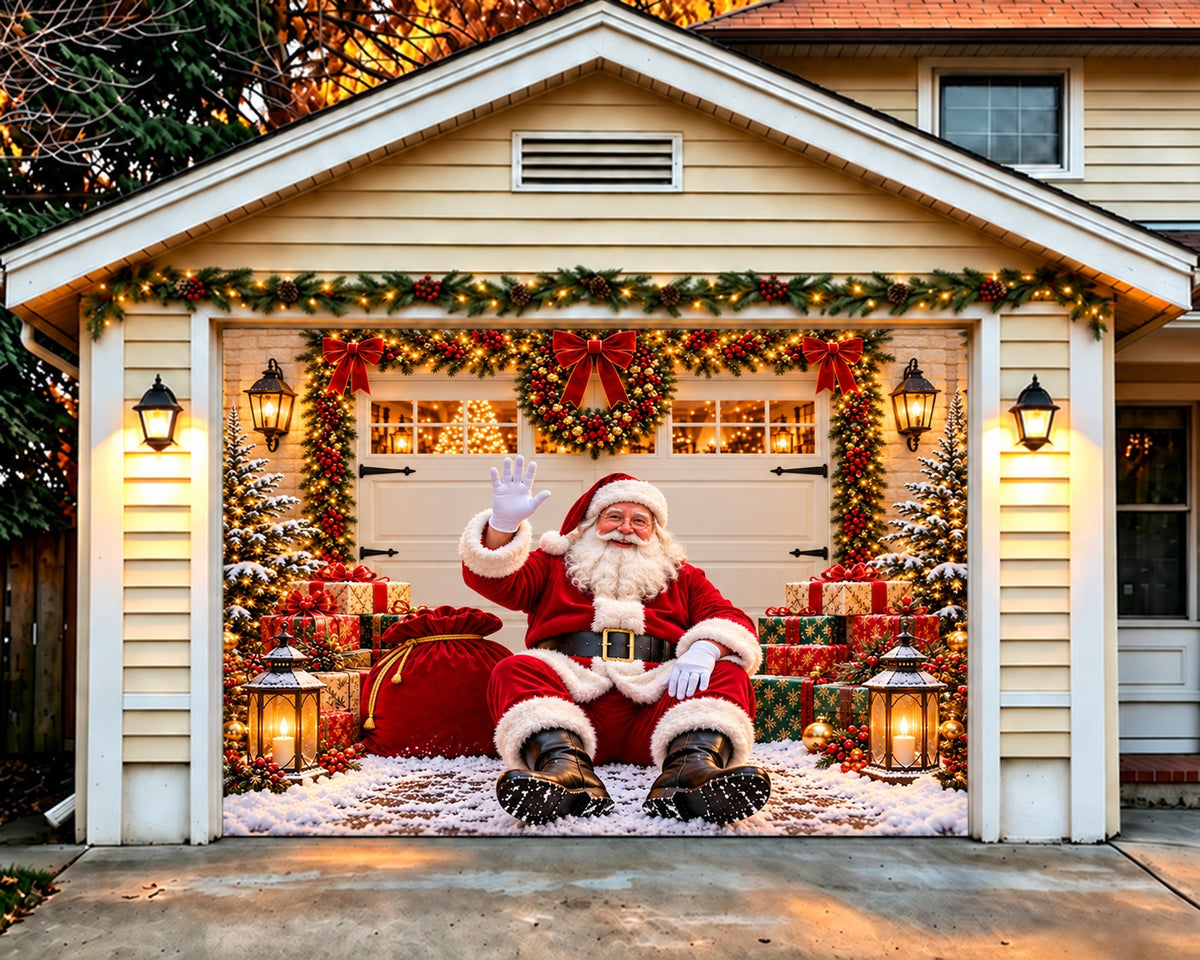 Front Door Christmas Garage Door Banner Santa Gift Sack Christmas Garage Door Decoration HQ610-77-1 Car