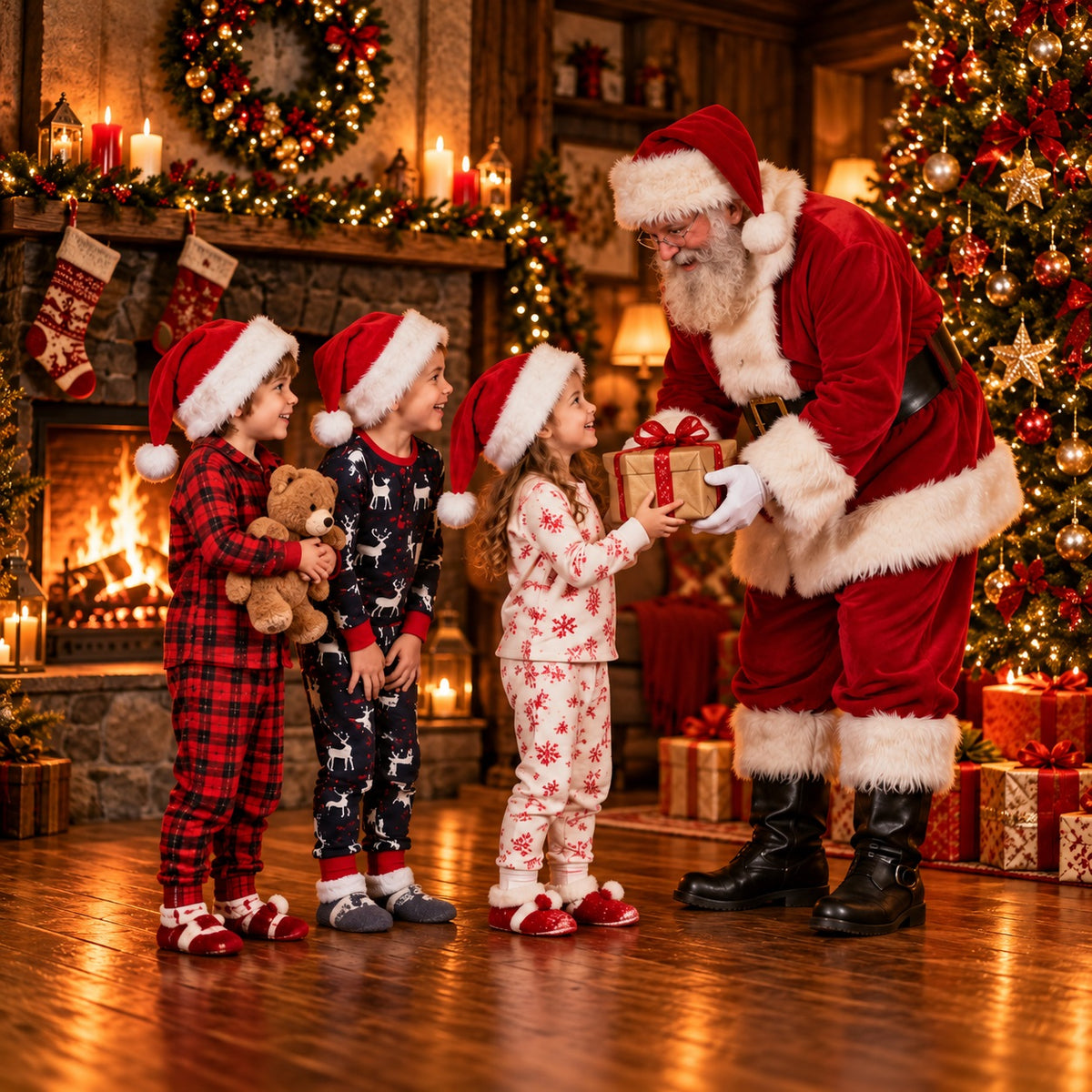 Christmas Party Garage Door Cover Santa Gift Giving Christmas Garage Door Decor HQ610-78-1 Car