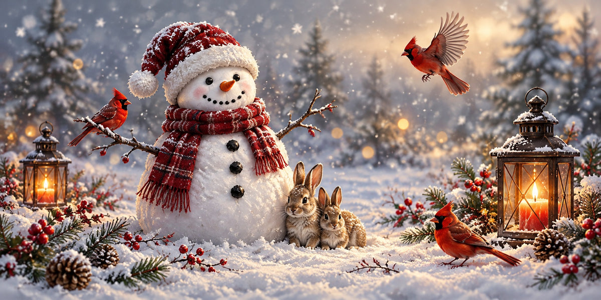 Snow Christmas Garage Door Cover Forest Snowman Friends Christmas Garage Door Decor HQ610-87-2 Car