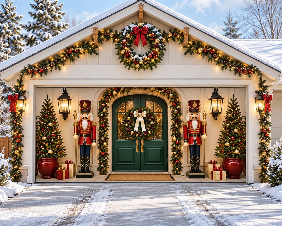 Entryway Christmas Garage Door Cover Nutcracker Doorway Guards Christmas Holiday Garage Door Cover HQ610-91-2 Car