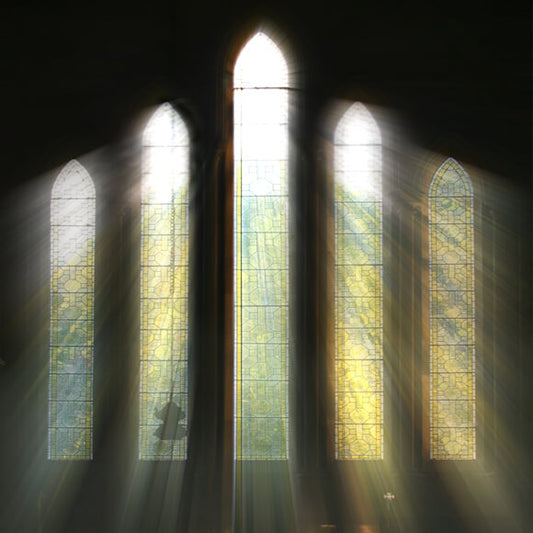 Church Windows Gothic Style Direct Sunlight For Photo Backdrop KAT-129