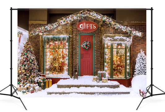 Christmas Gingerbread House Gifts Photography Backdrops KAT-28