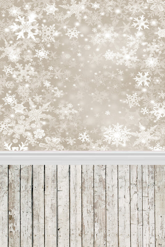 Snowflake Wood Wall Photo Backdrop  L-885