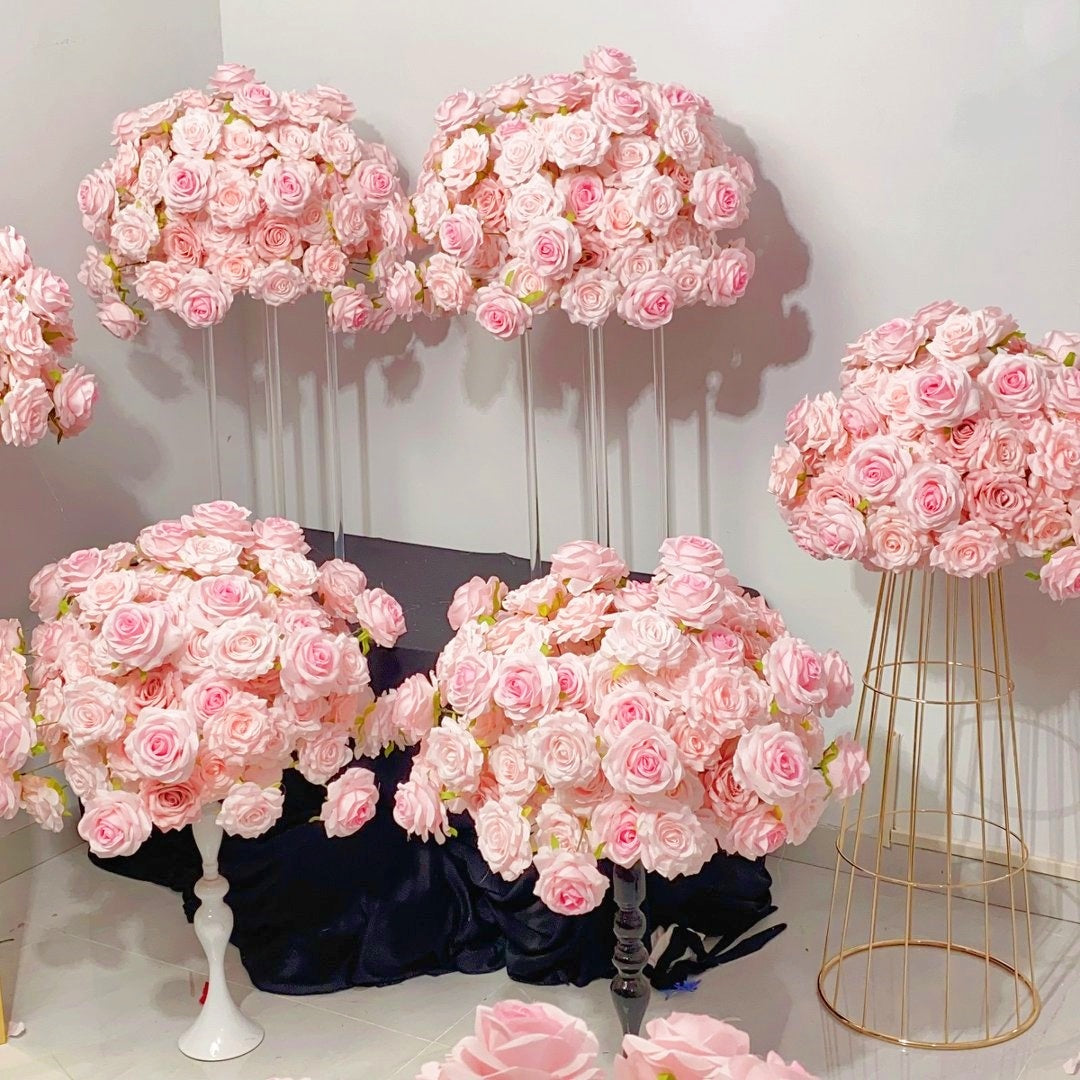 High Density Pink Rose Floral Centerpiece for Wedding Table Decor ADFC-125