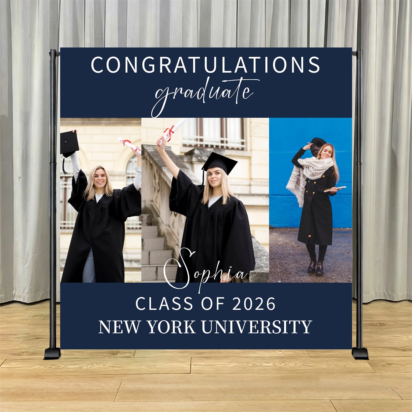 Personalized Graduation Backdrop Class of 2026 Photos Custom Graduation Backdrop LX64-47