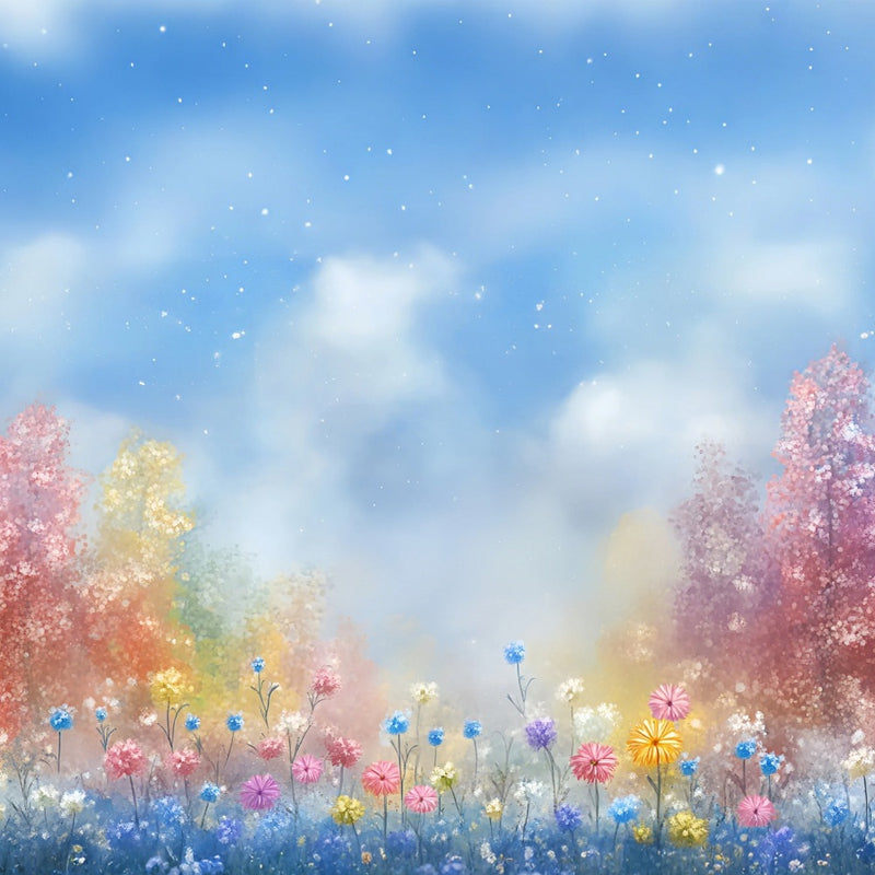 Spring Backdrops Photography Pastel Wildflower Meadow Backdrop LXX1-14