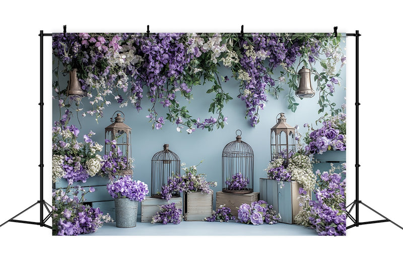 Spring Backdrops Photography Hanging Floral Beauty Lantern Backdrop LX