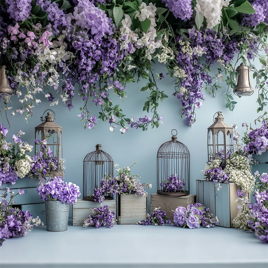 Spring Backdrops Photography Hanging Floral Beauty Lantern Backdrop LX