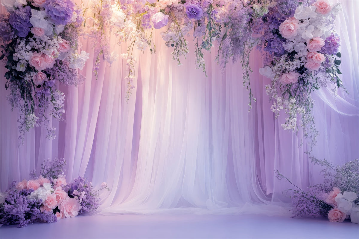 lavender flower backdrop Pet Backdrop Dreamy Lavender Floral Elegance Backdrop LXX1-276, 7'W*5'H(2.2*1.5m)