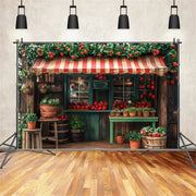 Strawberry Shop Green Grass Woods Backdrop For Studio