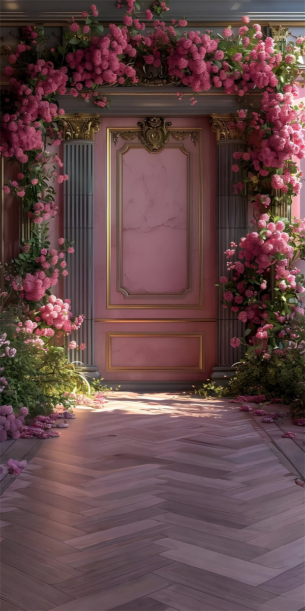 Fine Art Backdrops Vintage Elegance Pink Floral Sweep Backdrop LXX2-25