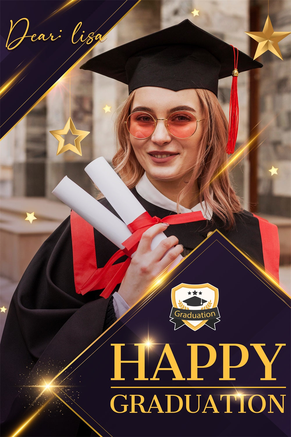 Graduation Backdrop Stars Custom Graduation Backdrop Golden Hanging Stars Graduation Party Backd