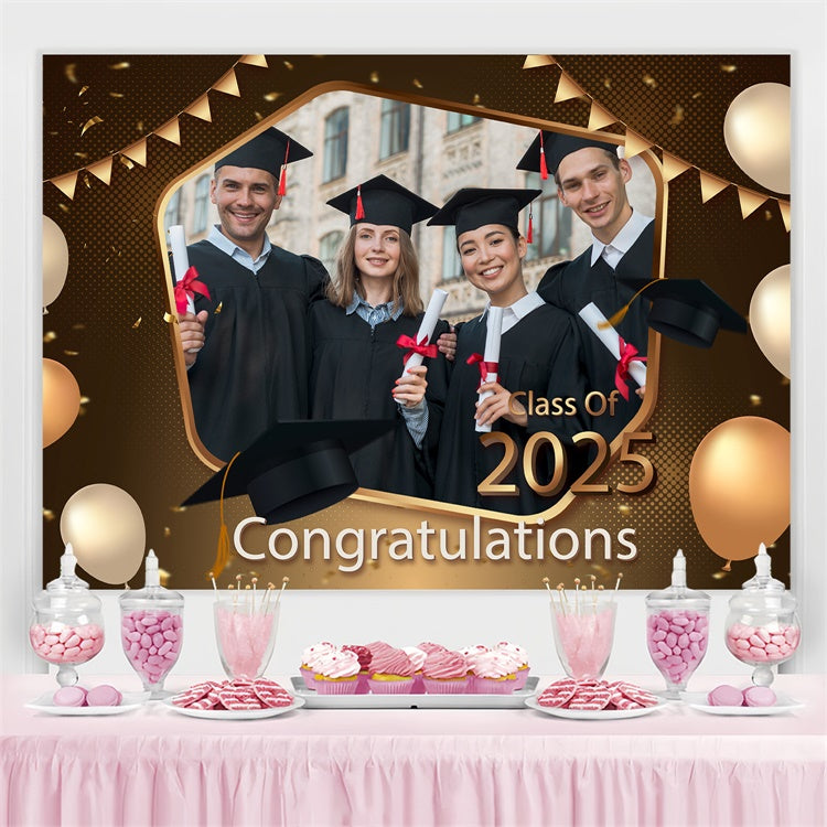 Personalized Graduation Backdrop Elegant Balloon Graduation Party Backdrop LXX3-155