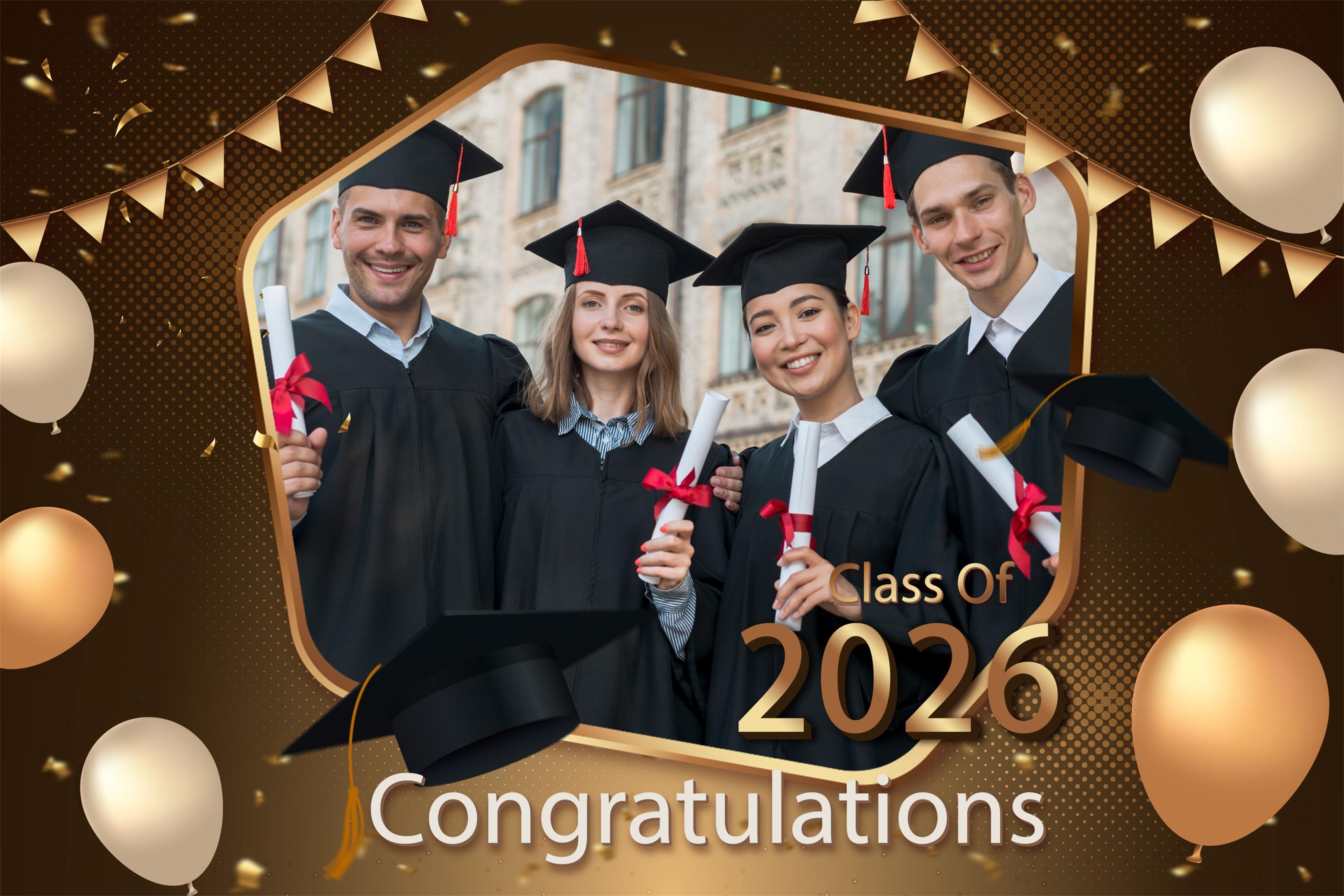 Personalized Graduation Backdrop Elegant Balloon Graduation Party Backdrop LXX3-155