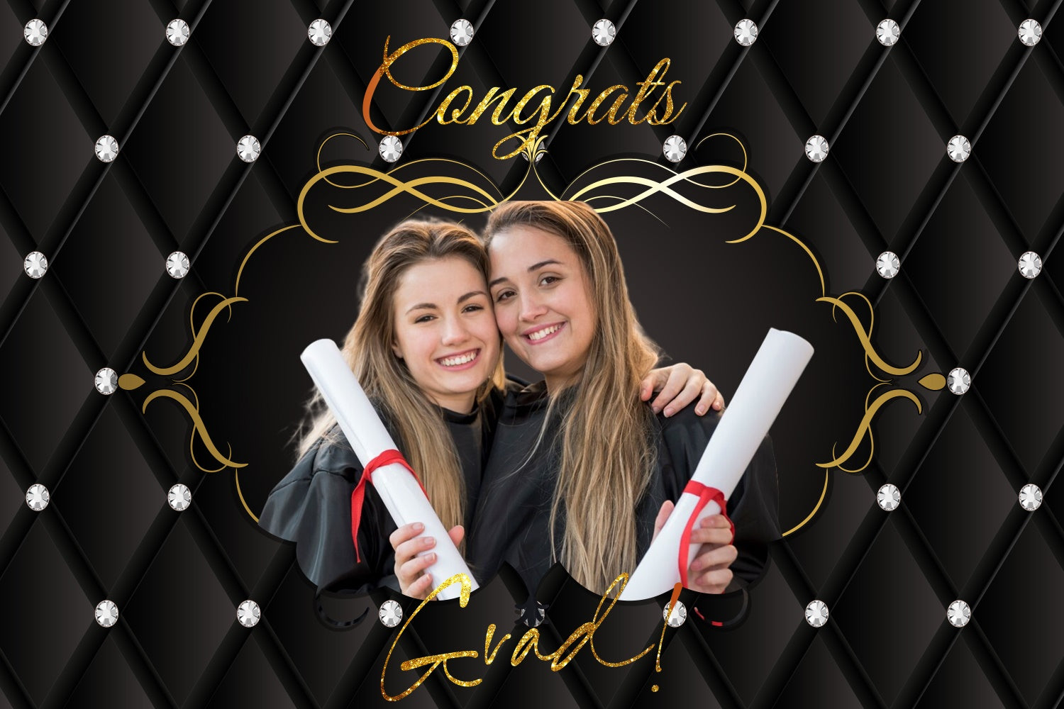Customized Graduation Backdrop Shining Diamonds Graduation Party Backd