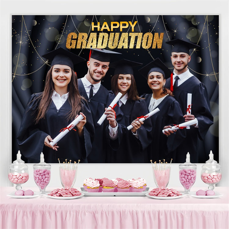 Custom Graduation Backdrops Elegant Friends Graduation Party Backdrop LXX3-159