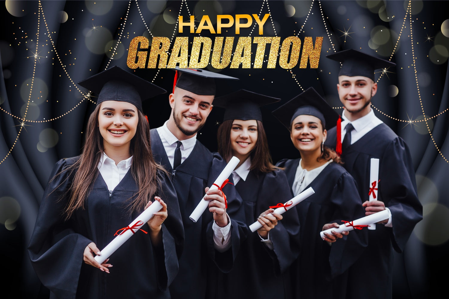 Custom Graduation Backdrops Elegant Friends Graduation Party Backdrop