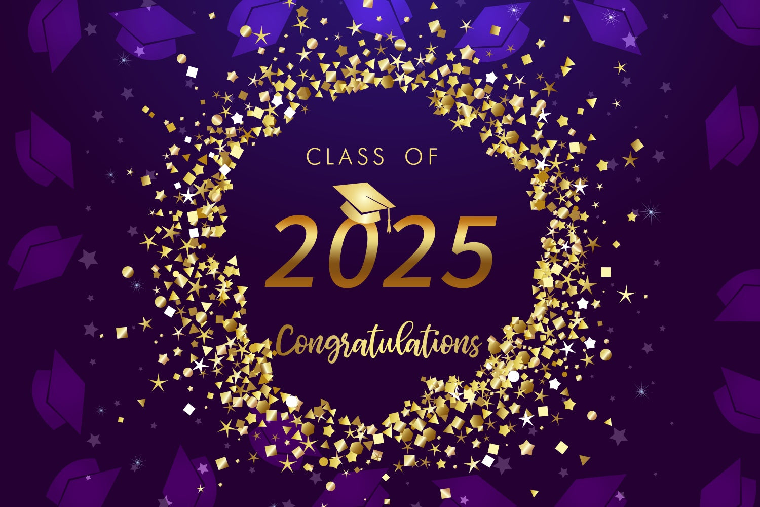 Graduated Backdrop Golden Sparkle Purple Graduation Party Backdrop LXX3-168