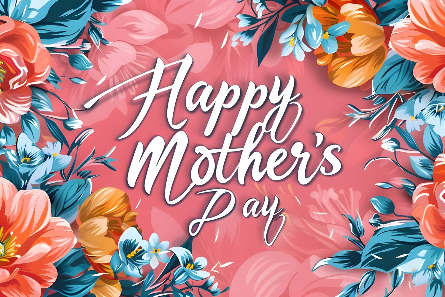 Backdrop For Mothers Day Vibrant Festive Floral Custom Backdrop LXX3-55