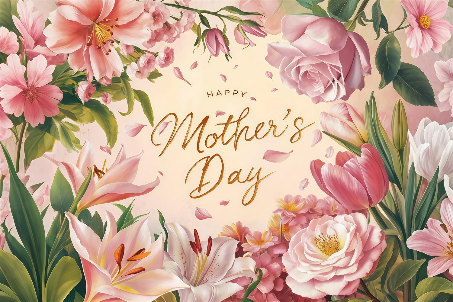 Mother's Day Backdrop Dreamy Soft Floral Personalized Backdrop LXX3-58