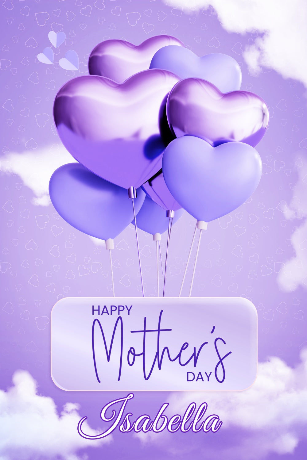 Backdrop For Mothers Day Purple Heart Balloon Custom Backdrop LXX3-63