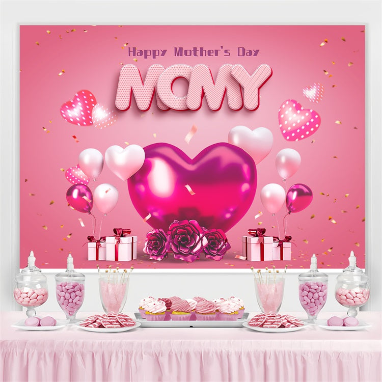 Backdrops For Mother's Day Charming Balloons Rose Custom Backdrop LXX3-66