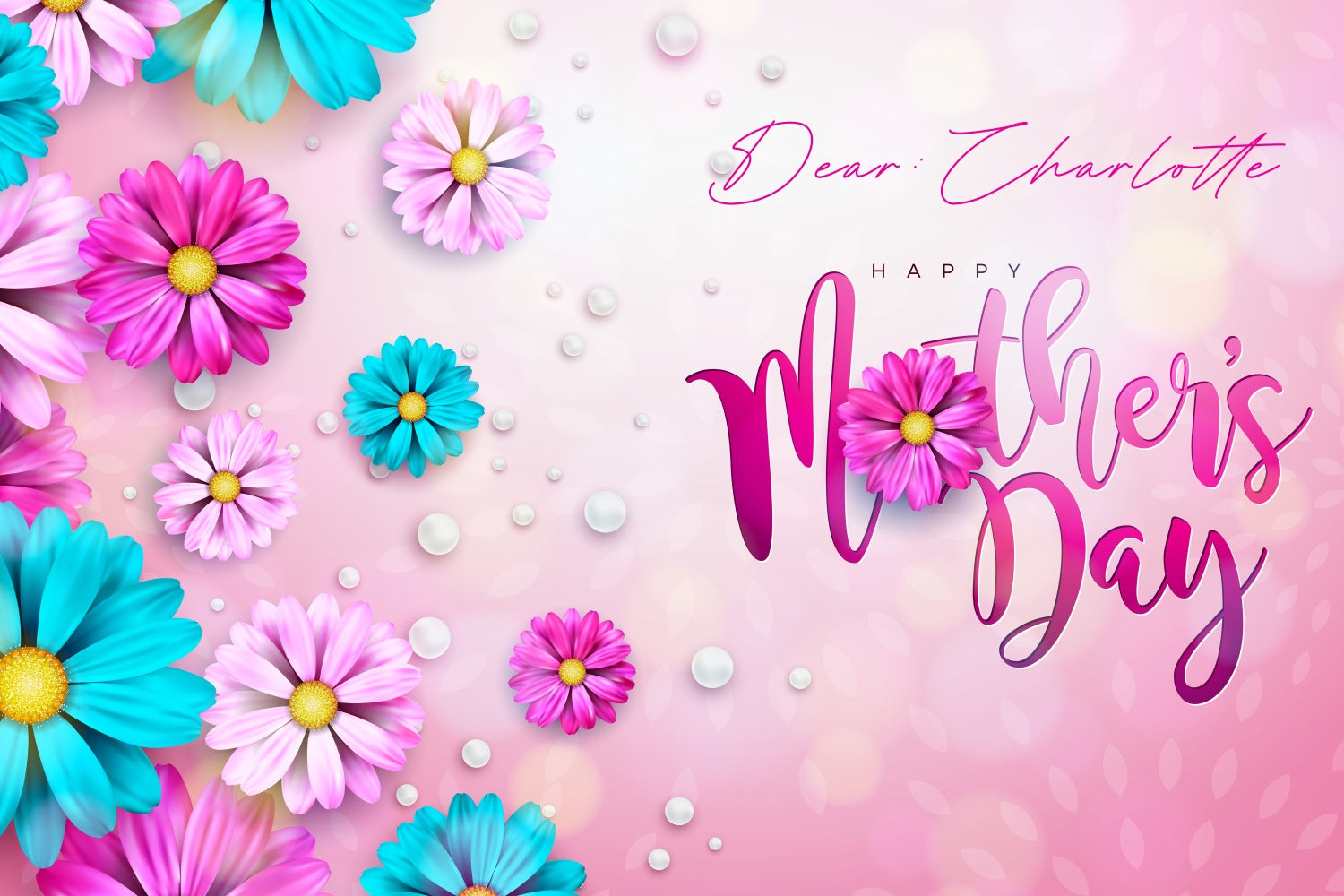 Mothers Day Backdrop Elegant Gradient Floral Custom Backdrop LXX3-67