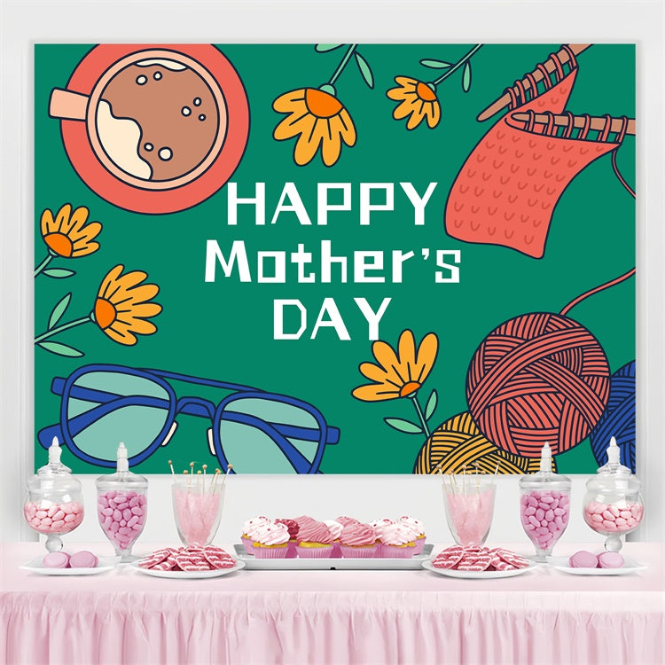 Mothers Day Photo Backdrop Warm Handmade Cartoon Custom Backdrop LXX3-71