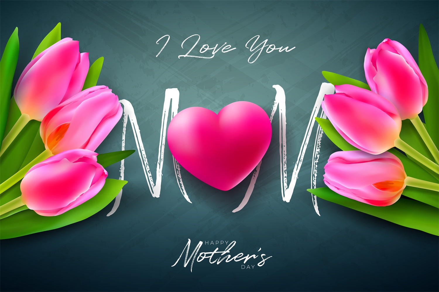 Mother's Day Backdrop Elegant Pink Tulip Customized Backdrop LXX3-72